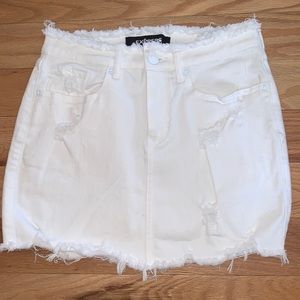 Express White Jean Mini Skirt
